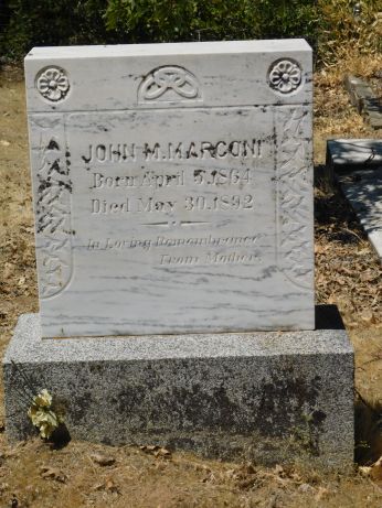 [Picture of John Marconi grave]